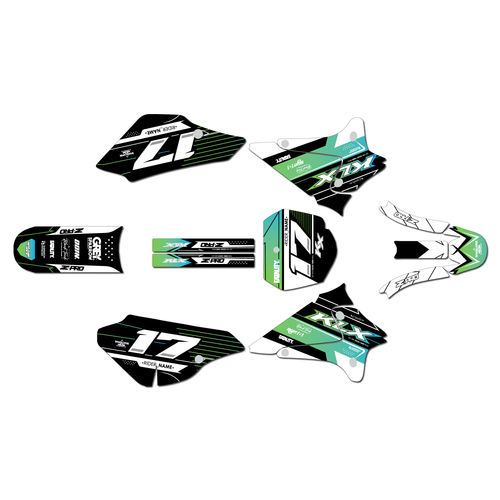 kawasaki klx125 graphics kit 2003-2007 axis series lime