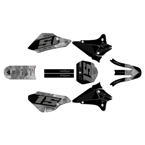 kawasaki klx125 graphics kit 2003-2007 cyberware series smoke