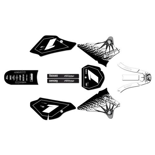 kawasaki klx125 graphics kit 2003-2007 lancaster series white