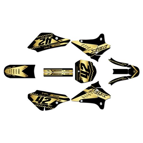 kawasaki klx125 graphics kit 2003-2007 lethal series gold