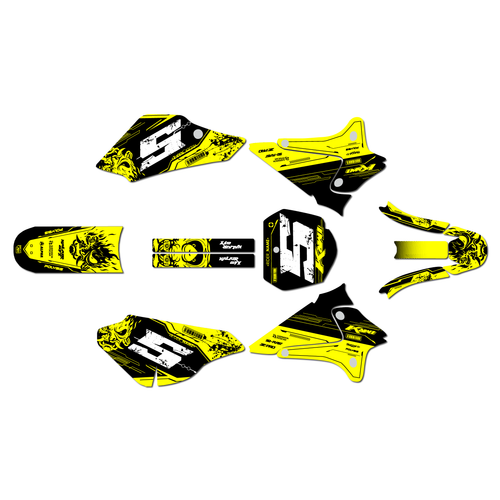 kawasaki klx125 graphics kit 2003-2007 night series yellow