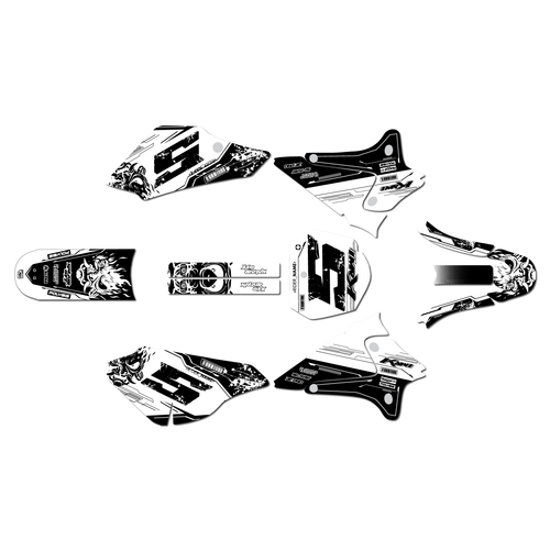 kawasaki klx125 graphics kit 2003-2007 night series white