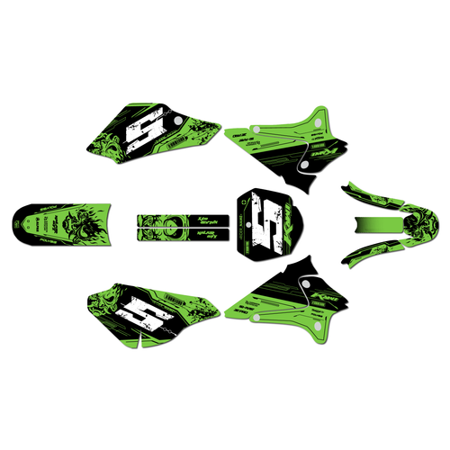kawasaki klx125 graphics kit 2003-2007 night series green