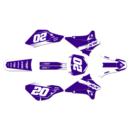 kawasaki klx125 graphics kit 2003-2007 spear series purple