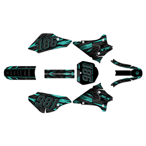 kawasaki klx125 graphics kit 2003-2007 twitch series teal
