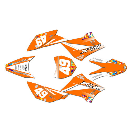 kawasaki klx110 graphics kit 2010-2026 blaze series orange