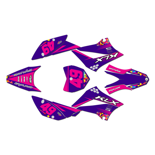 kawasaki klx110 graphics kit 2010-2026 blaze series purple