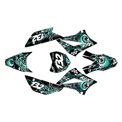 kawasaki klx110 graphics kit 2010-2026 core series teal