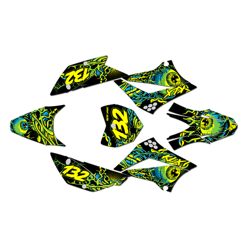 kawasaki klx110 graphics kit 2010-2026 core series green-shift