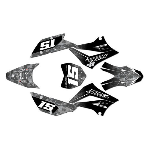 kawasaki klx110 graphics kit 2010-2026 cyberware series white