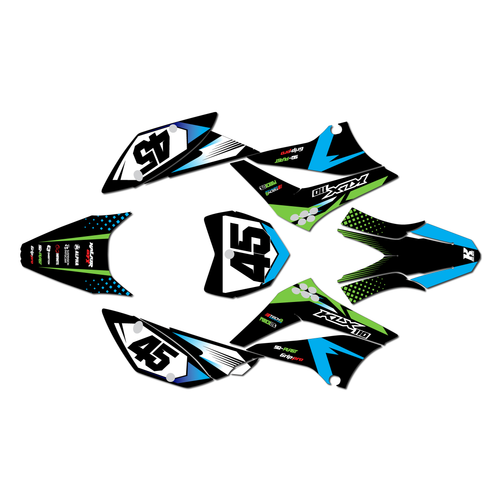kawasaki klx110 graphics kit 2010-2026 division series green
