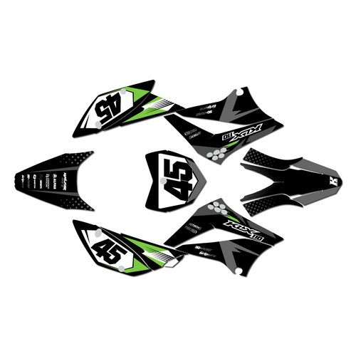 kawasaki klx110 graphics kit 2010-2026 division series grey