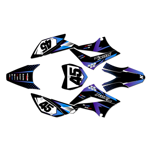 kawasaki klx110 graphics kit 2010-2026 division series blue-purple