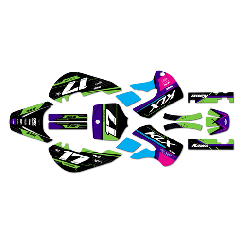 kawasaki klx110 graphics kit 2002-2009 axis series green