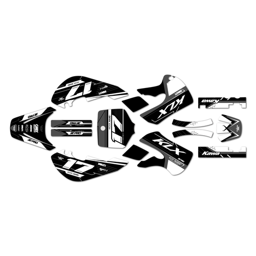 kawasaki klx110 graphics kit 2002-2009 axis series white