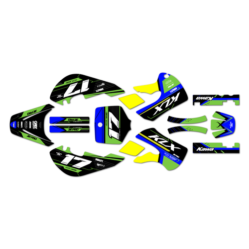 kawasaki klx110 graphics kit 2002-2009 axis series yellow