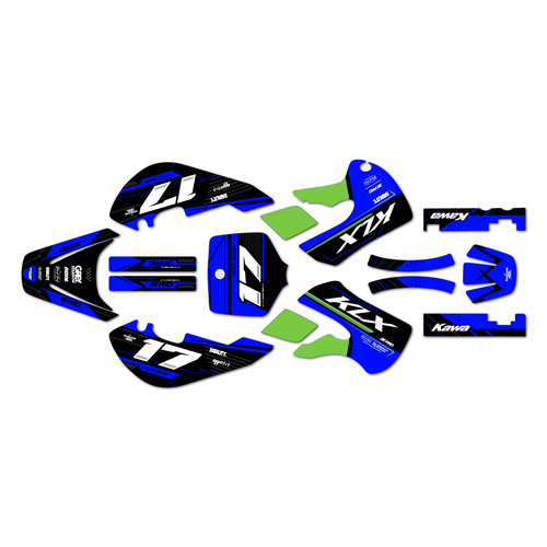 kawasaki klx110 graphics kit 2002-2009 axis series blue