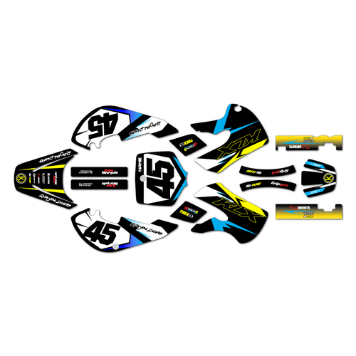 kawasaki klx110 graphics kit 2002-2009 division series yellow