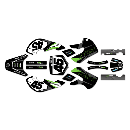 kawasaki klx110 graphics kit 2002-2009 division series gray