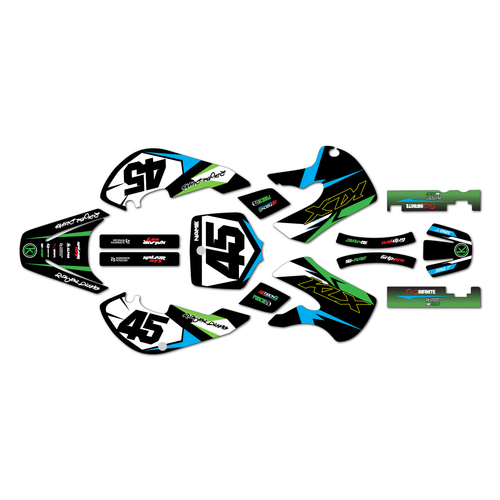 kawasaki klx110 graphics kit 2002-2009 division series green