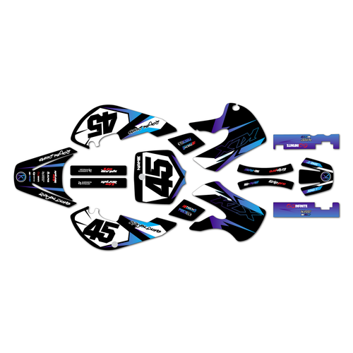 kawasaki klx110 graphics kit 2002-2009 division series blue-purple
