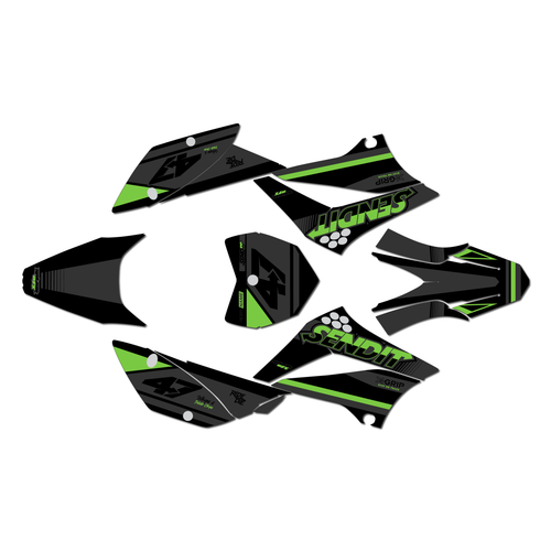 kawasaki klx110 graphics kit 2010-2026 fresh series green-shift