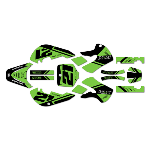 kawasaki klx110 graphics kit 2002-2009 enigma series green