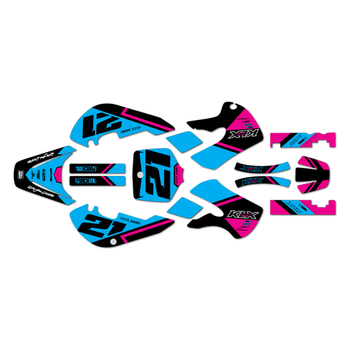 kawasaki klx110 graphics kit 2002-2009 enigma series magenta