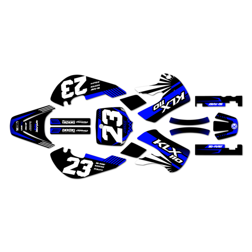 kawasaki klx110 graphics kit 2002-2009 fh series blue