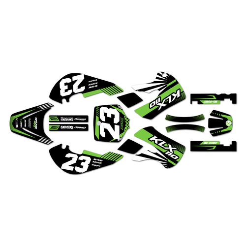 kawasaki klx110 graphics kit 2002-2009 fh series green