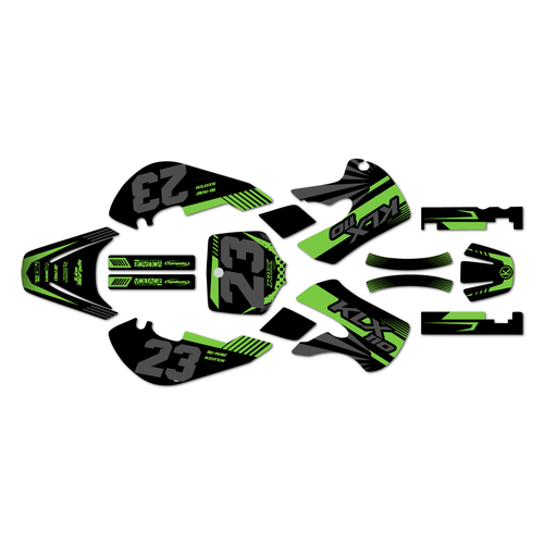 kawasaki klx110 graphics kit 2002-2009 fh series green-shift
