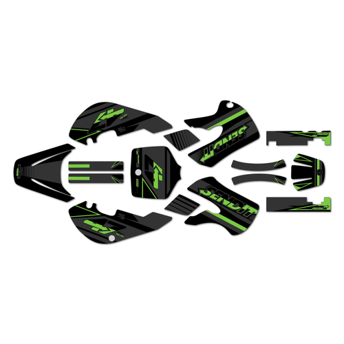 kawasaki klx110 graphics kit 2002-2009 fresh series green-shift
