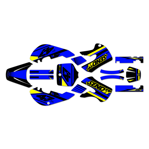 kawasaki klx110 graphics kit 2002-2009 fresh series blue