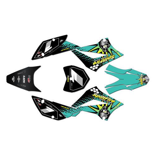 kawasaki klx110 graphics kit 2010-2026 lancaster series teal