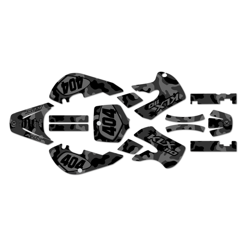 kawasaki klx110 graphics kit 2002-2009 invasion series smoke