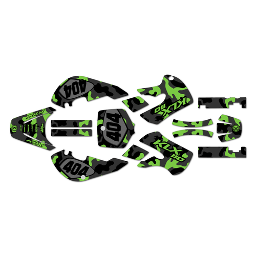 kawasaki klx110 graphics kit 2002-2009 invasion series green-shift
