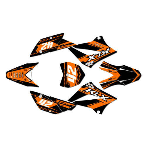 kawasaki klx110 graphics kit 2010-2026 lethal series orange