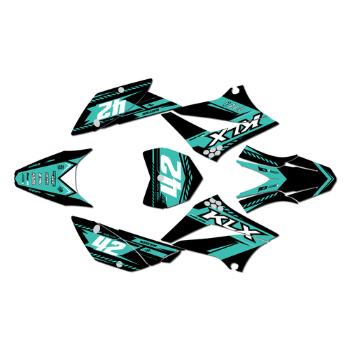 kawasaki klx110 graphics kit 2010-2026 lethal series teal
