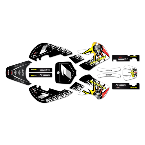 kawasaki klx110 graphics kit 2002-2009 lancaster series white