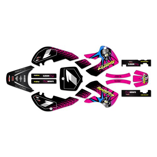 kawasaki klx110 graphics kit 2002-2009 lancaster series magenta