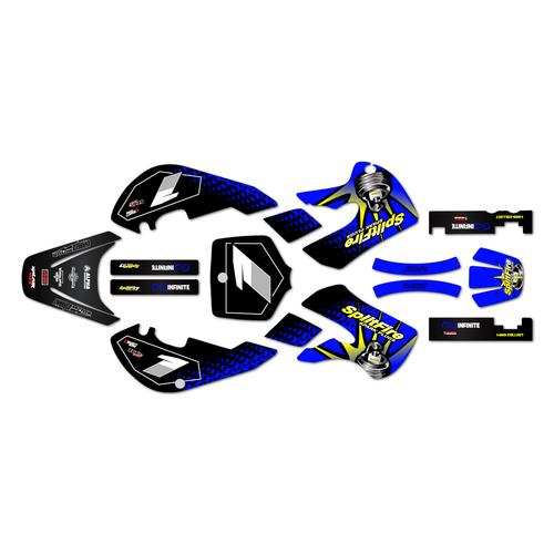 kawasaki klx110 graphics kit 2002-2009 lancaster series blue