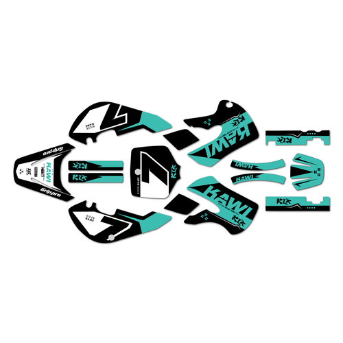 kawasaki klx110 graphics kit 2002-2009 legend series teal