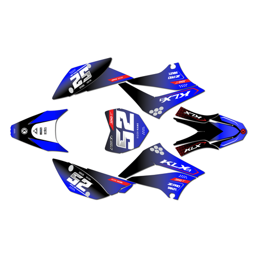 kawasaki klx110 graphics kit 2010-2026 ominous series blue