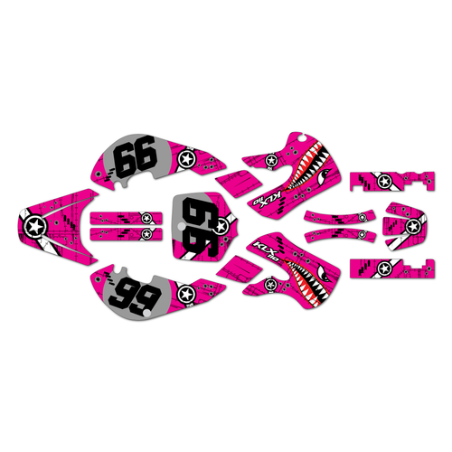 kawasaki klx110 graphics kit 2002-2009 predator series magenta