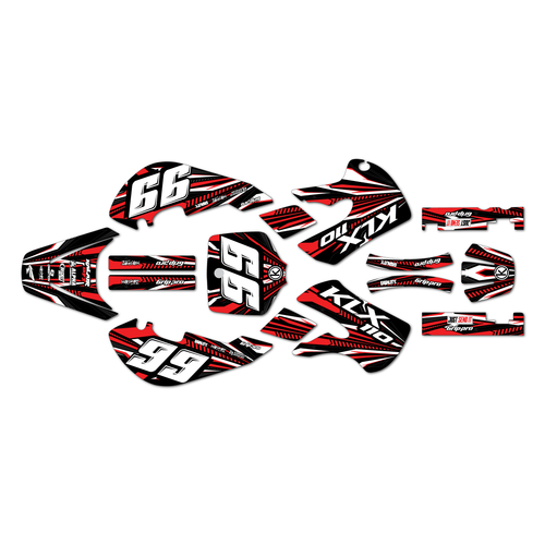 kawasaki klx110 graphics kit 2002-2009 prime series red