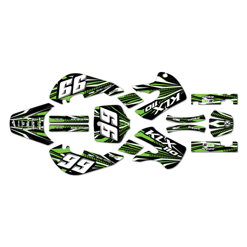 kawasaki klx110 graphics kit 2002-2009 prime series green