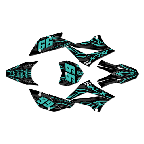 kawasaki klx110 graphics kit 2010-2026 prime series teal