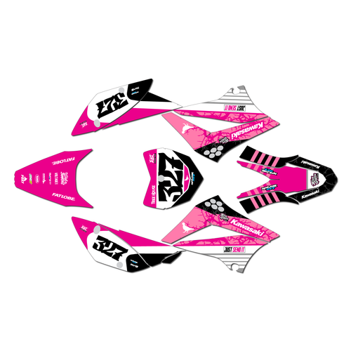 kawasaki klx110 graphics kit 2010-2026 rail series pink