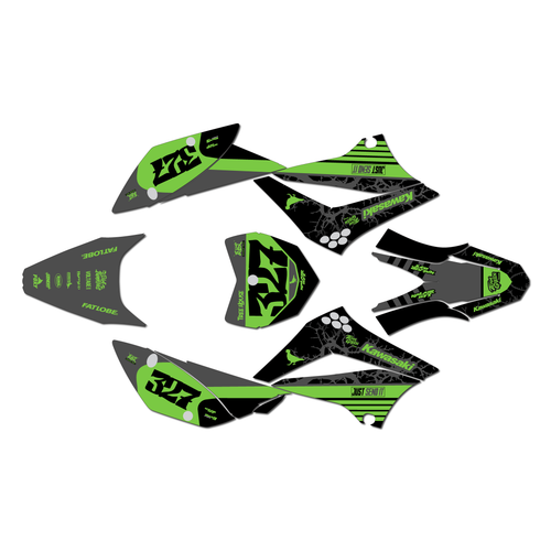 kawasaki klx110 graphics kit 2010-2026 rail series green-shift