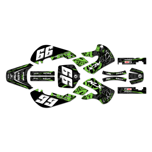 kawasaki klx110 graphics kit 2002-2009 revolt series green